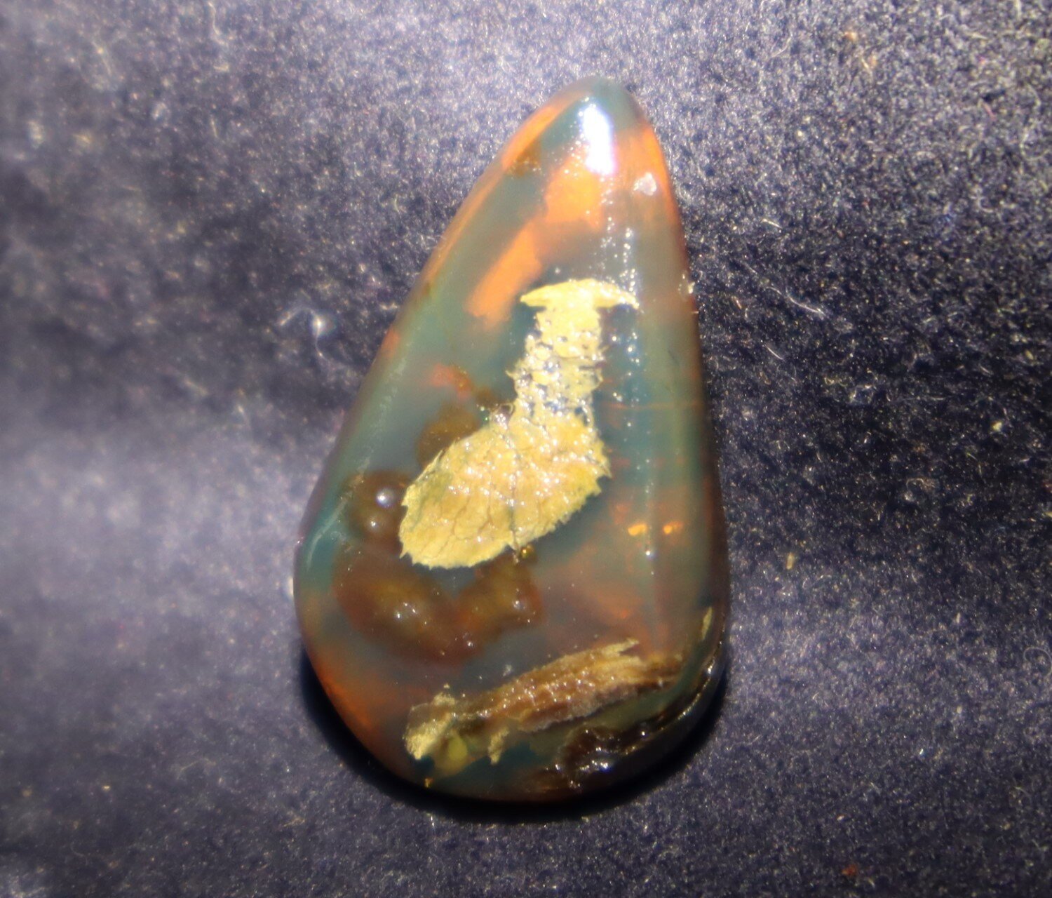 Lovely Natural Dominican Translucent Cognac Blue Amber Polished Stone 25mm – photo 5