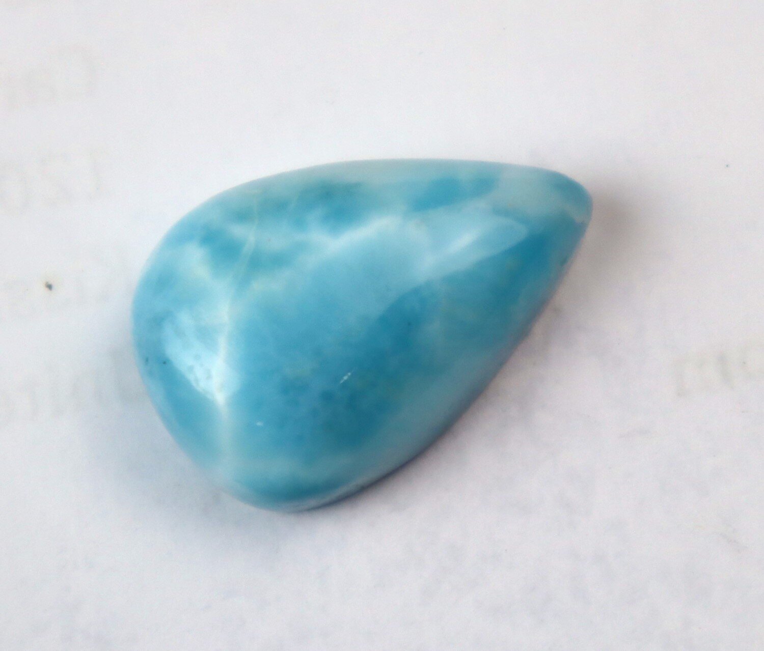 Exquisite Dominican Natural Sky Blue Larimar Teardrop Cabochon 24mm – photo 3