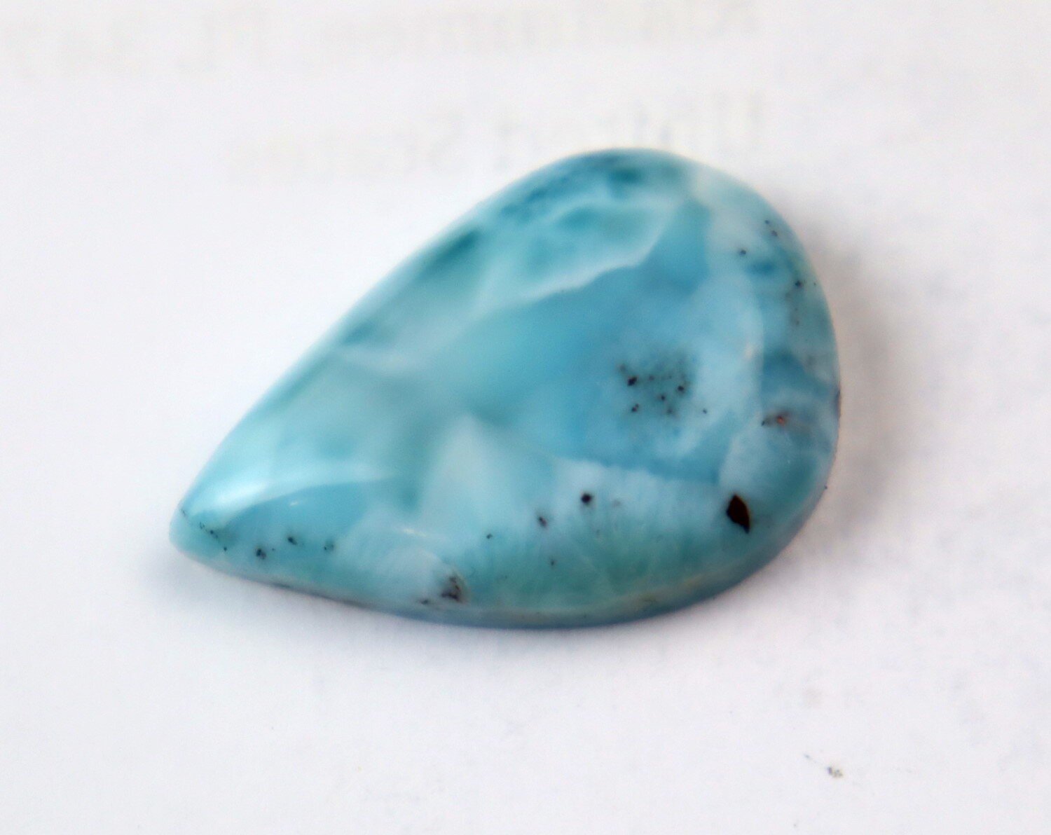 Impressive Natural Ocean Blue Larimar Teardrop Cabochon 26mm – photo 6