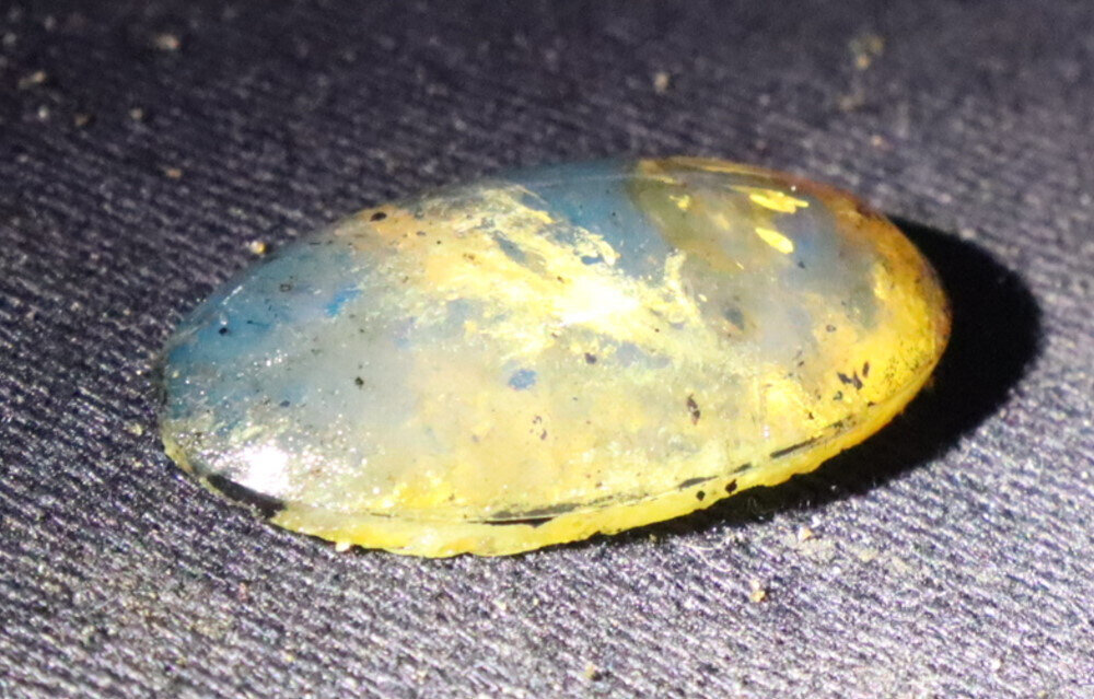 Natural Dominican Yellow Blue Amber Polished Oval Stone Cabochon 22mm – photo 6