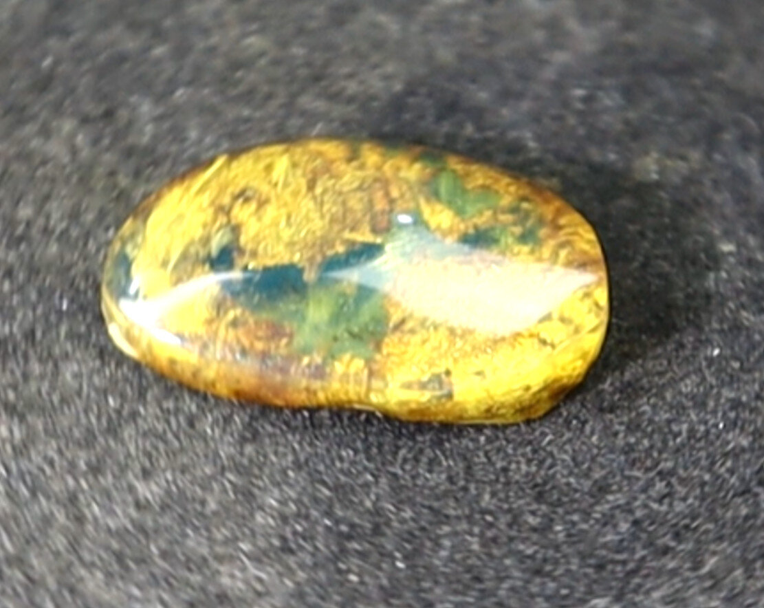 Exquisite Natural Dominican Translucent Cognac Blue Amber Polished Stone 20mm – photo 4