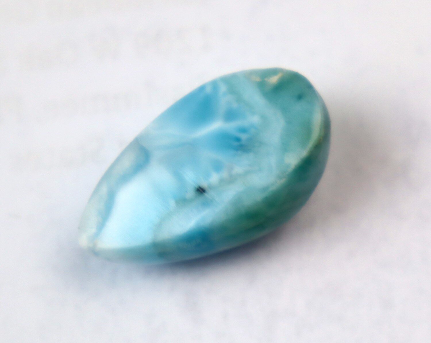 Exquisite Natural Sky Blue Larimar Teardrop Cabochon 26mm – photo 6