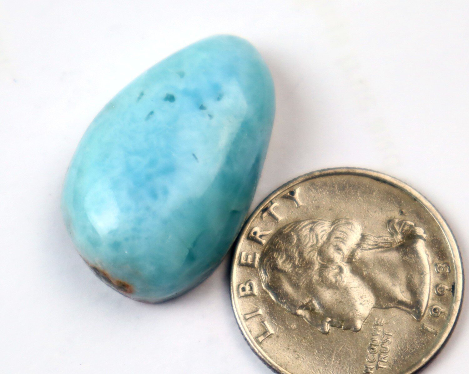 Charming Design Natural Sky Blue Larimar Cabochon 30mm – photo 4