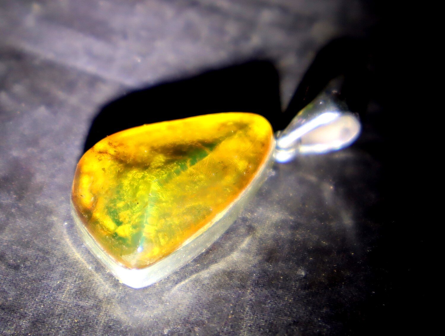 Finest Faceted Natural Clear Green Yellow Amber 925 Sterling Silver Pendant 35mm – photo 5