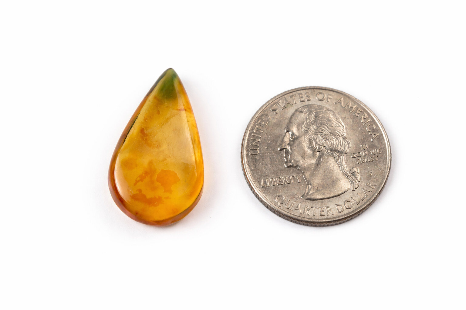 Lovely Natural Dominican Clear Orange Green Amber Polished Stone 25mm – photo 2