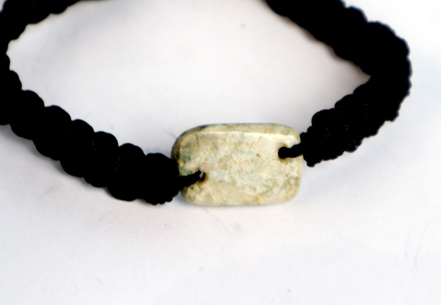 Rarest Dominican Real Larimar (20mm) Bracelet Wristband adjustable Macrame cord – photo 6