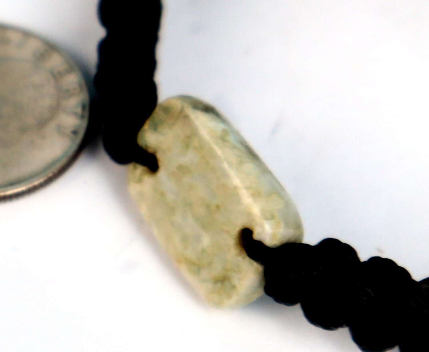 Rarest Dominican Real Larimar (20mm) Bracelet Wristband adjustable Macrame cord – photo 7