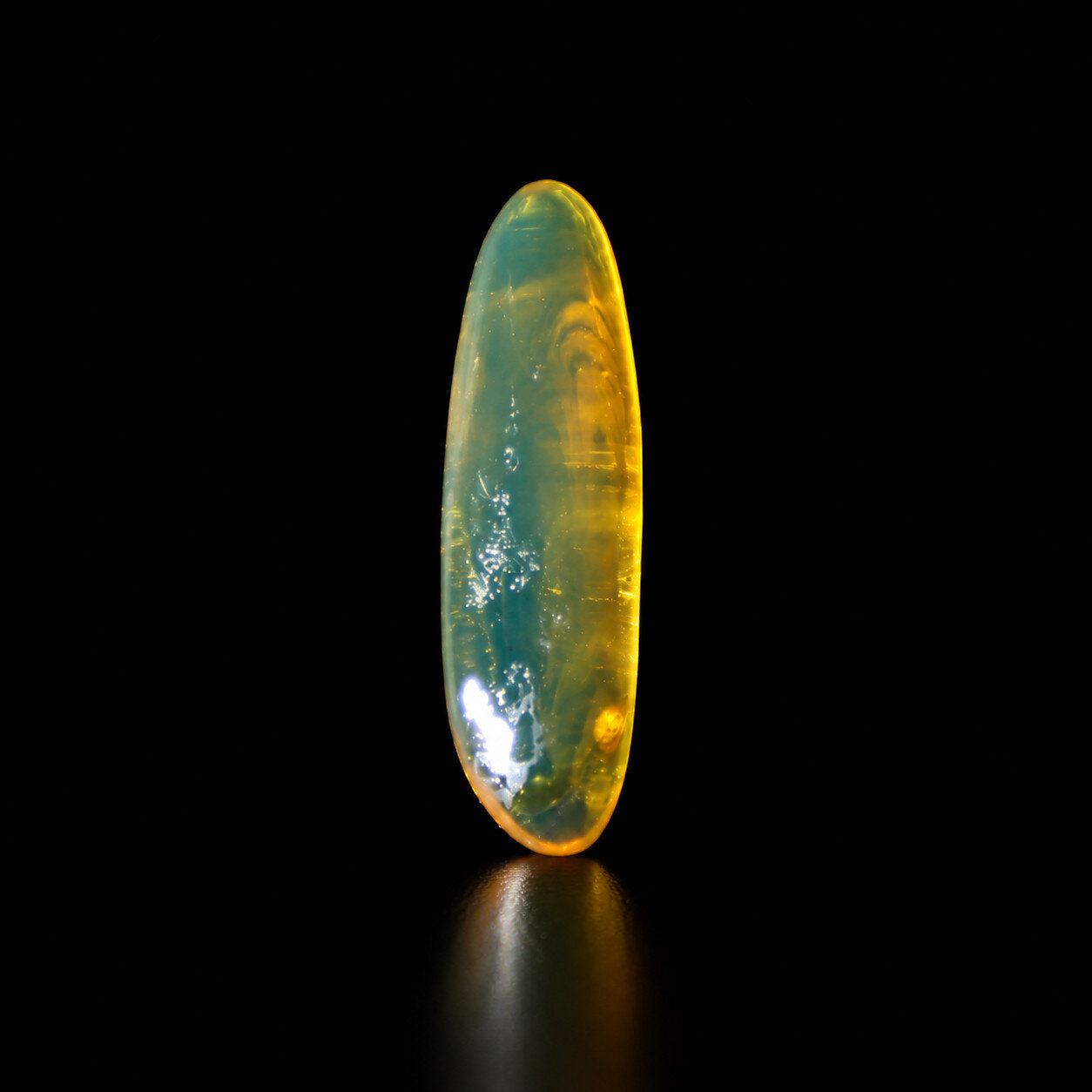 Premium Elegant Blue Amber Polished Stone 23mm – photo 4