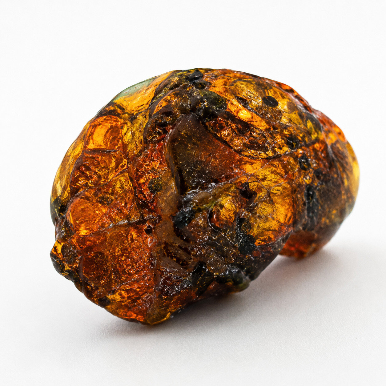 Natural Unique Dominican Green Cognac Blue Amber Rough Specimen Chunk 88mm 124gr – photo 11
