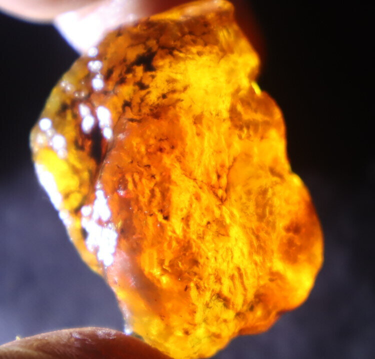 Excellent Dominican Crystal Clear Orange Blue Amber Rough Specimen 40mm 16.3g – photo 16