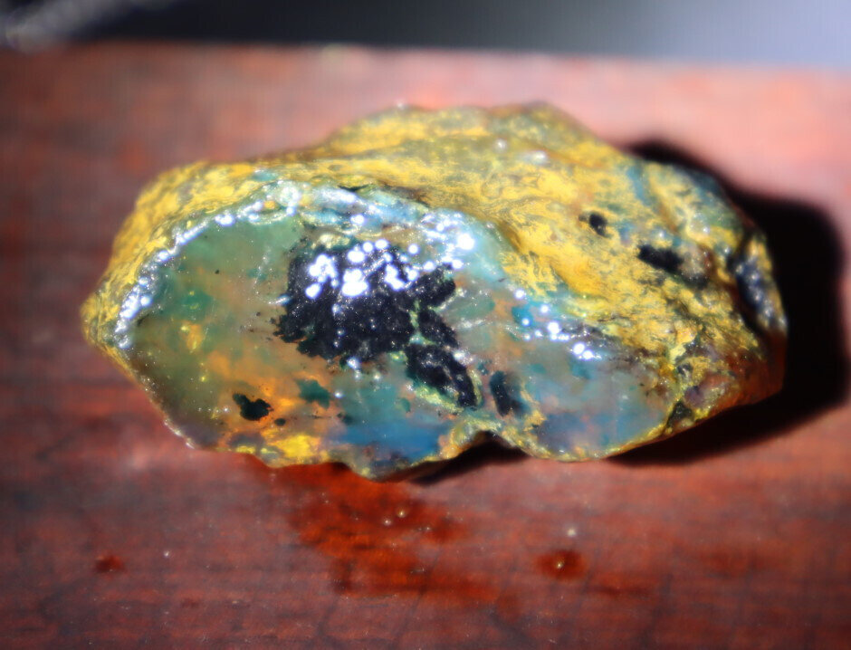 Finest Natural Dominican Clear Green Blue Amber Rough Specimen 50mm 17g – photo 5