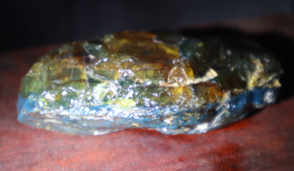 Rare Inclusions Dominican Clear Volcanic Blue Amber Rough Specimen 75mm 35.1g – photo 4