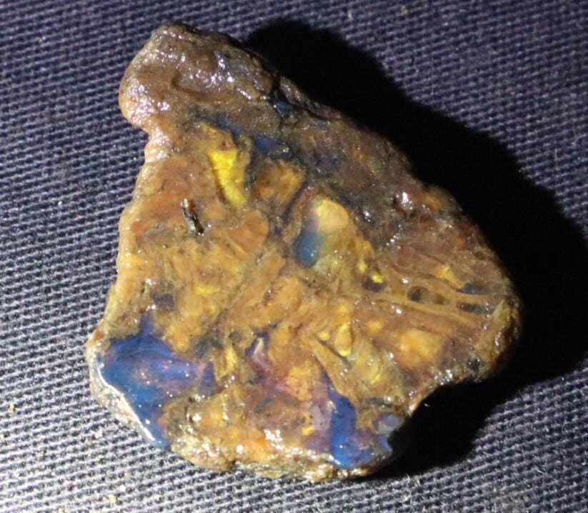 Natural Translucent Butterscotch Blue Amber Slab Slice Specimen 33mm 4g – photo 5