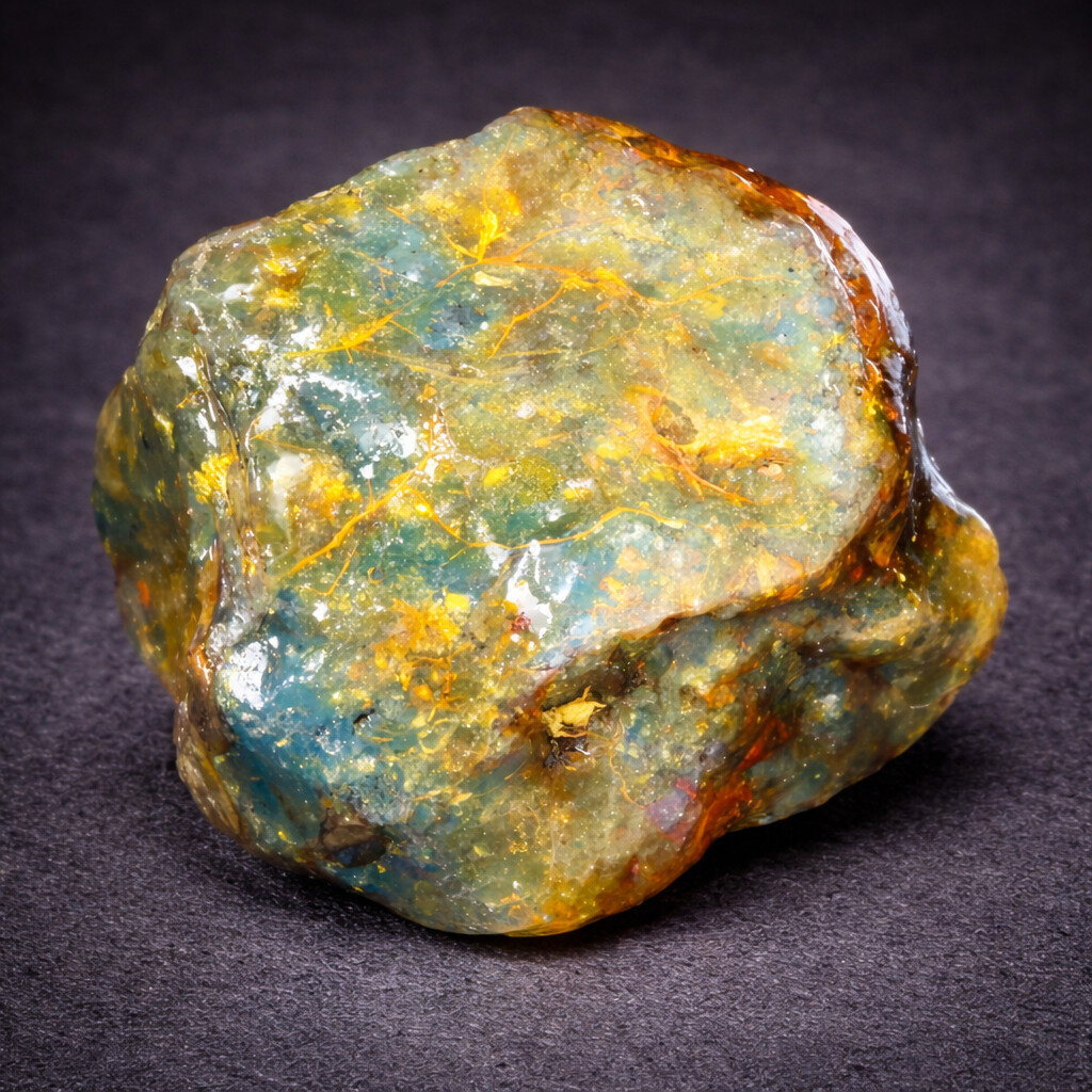 Exquisite Natural Dominican Translucent Green Blue Amber Rough Specimen 50mm 42g