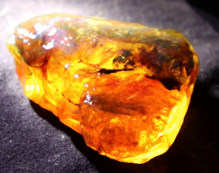 Exquisite Natural Dominican Clear Orange Blue Amber Rough Specimen 50mm 24g – photo 8