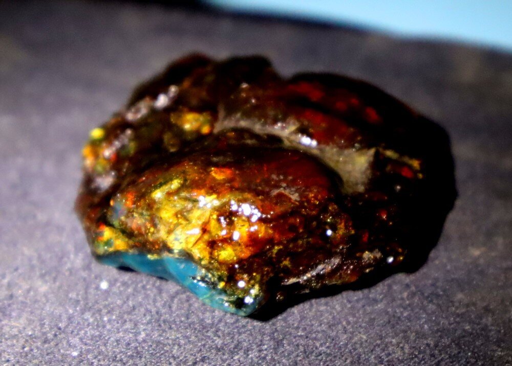 Impressive Natural Dominican Clear Volcanic Blue Amber Rough Specimen 51mm 17.2g – photo 12