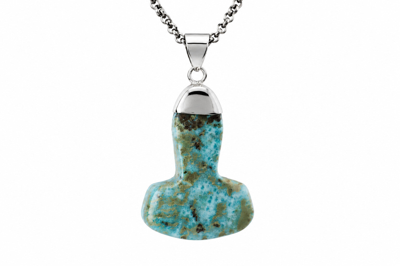 Ocean Blue Larimar 925 Sterling Silver Thor's Hammer Pendant 56mm