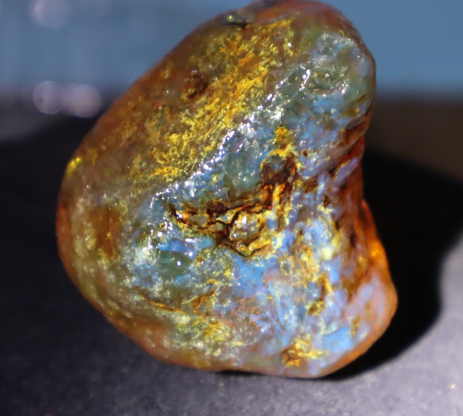 Beautiful Natural Dominican Clear Green Blue Amber Rough Specimen 51mm 47.8g – photo 12