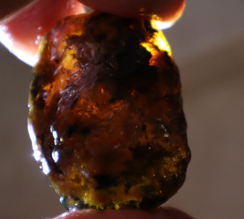 Fine Rare Green Blue Dominican Amber Rough Specimen Chunk 39mm 15.2g – photo 10