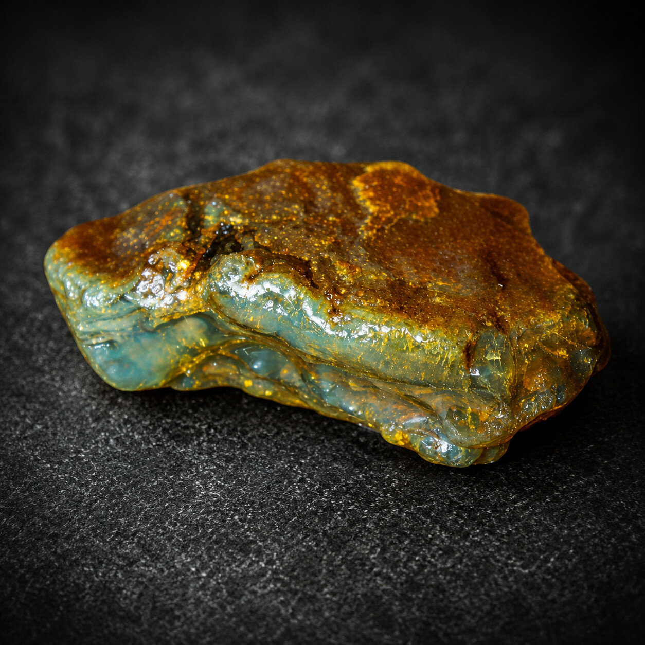 Fine Natural Dominican Crystal Clear Orange Green Amber Rough Specimen 54mm 15g
