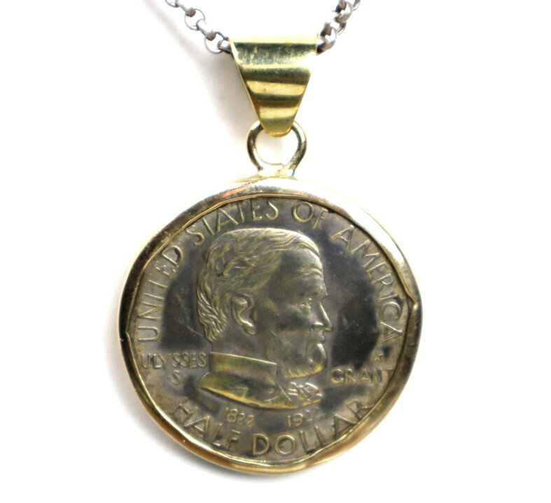 Handcrafted US 1922 Ulysses S. Grant HALF DOLLAR Coin Pendant 100th anniversary – photo 3