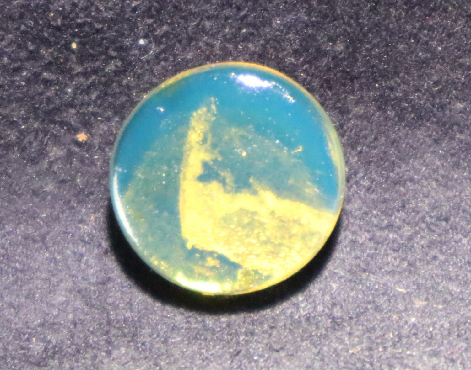 Exquisite Natural Dominican Clear Sky Blue Amber Polished Round Cab Stone 14mm – photo 5