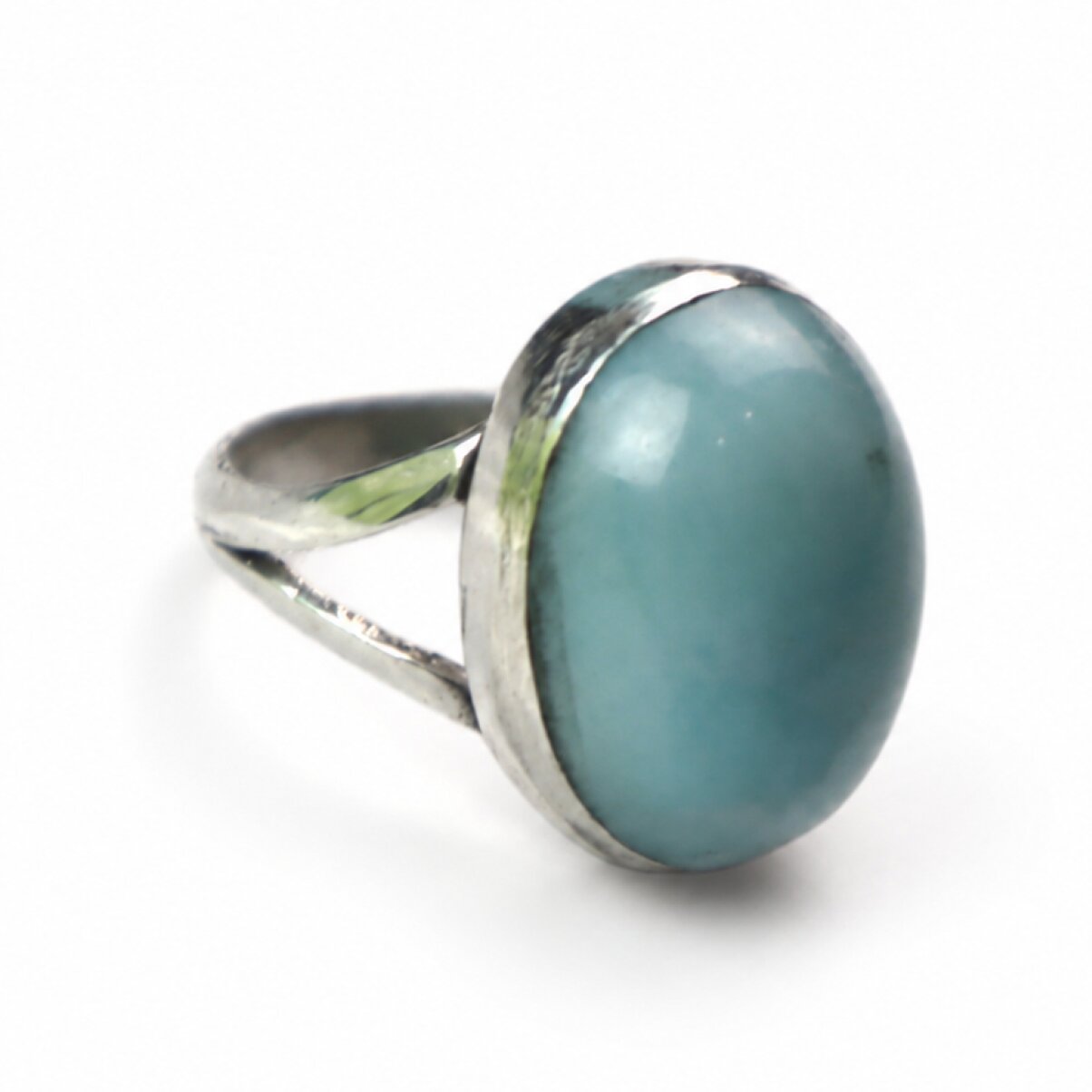 Handmade Sky Blue Larimar 925 Sterling Silver Ring #8.5 – photo 2