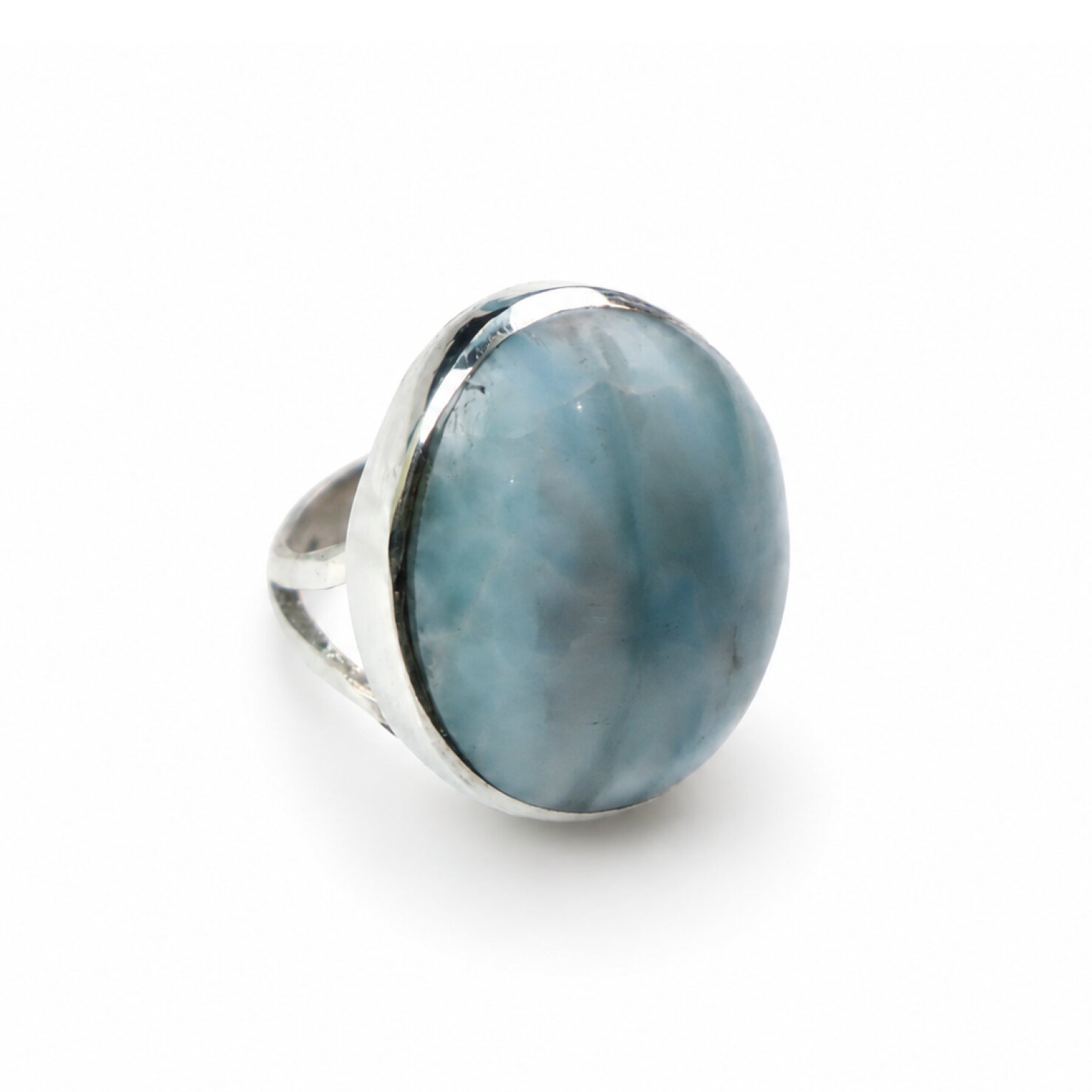 Handmade Sky Blue Larimar 925 Sterling Silver Ring #6.5