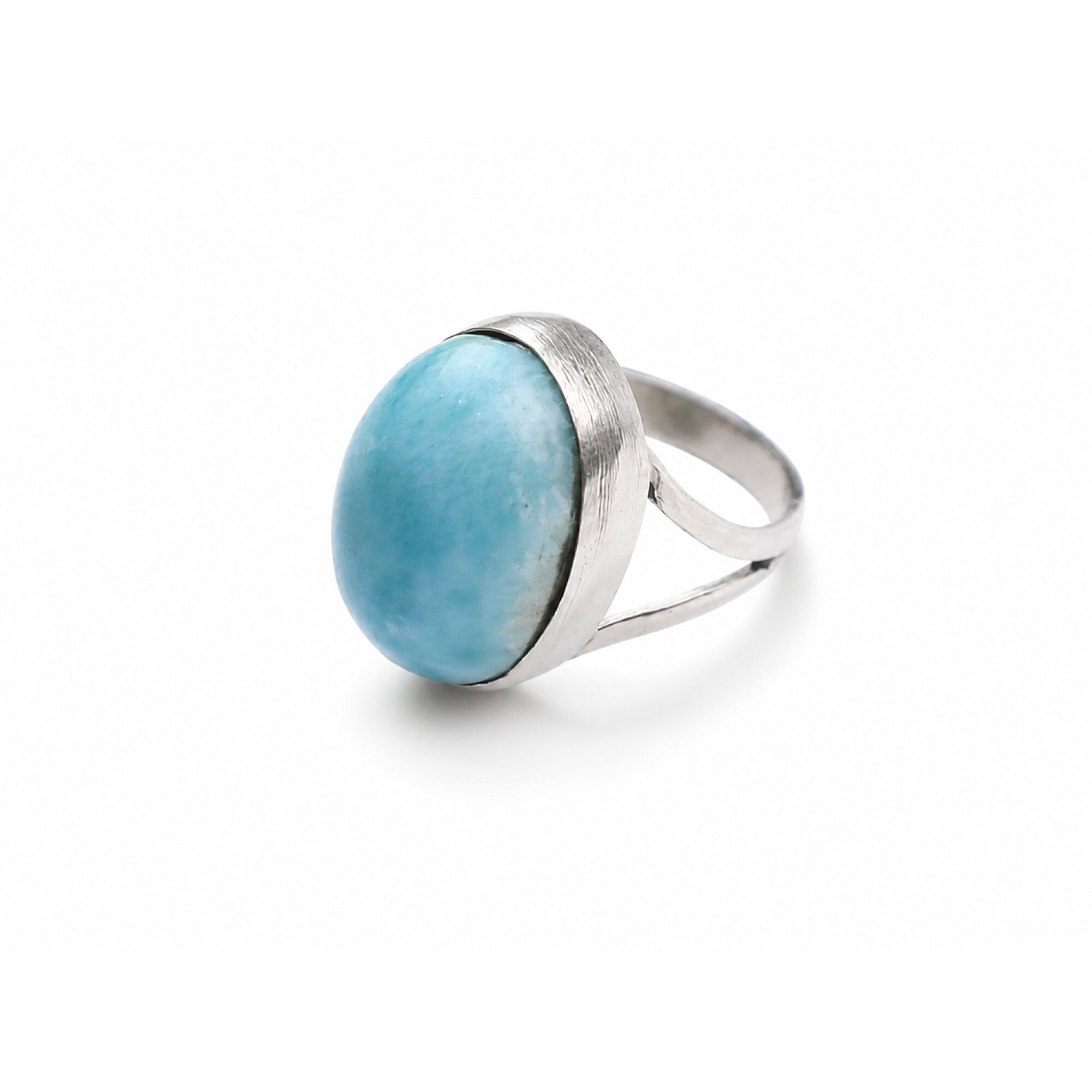 Artisan Made Sea Blue Larimar 925 Sterling Silver Ring #7.5 – photo 2