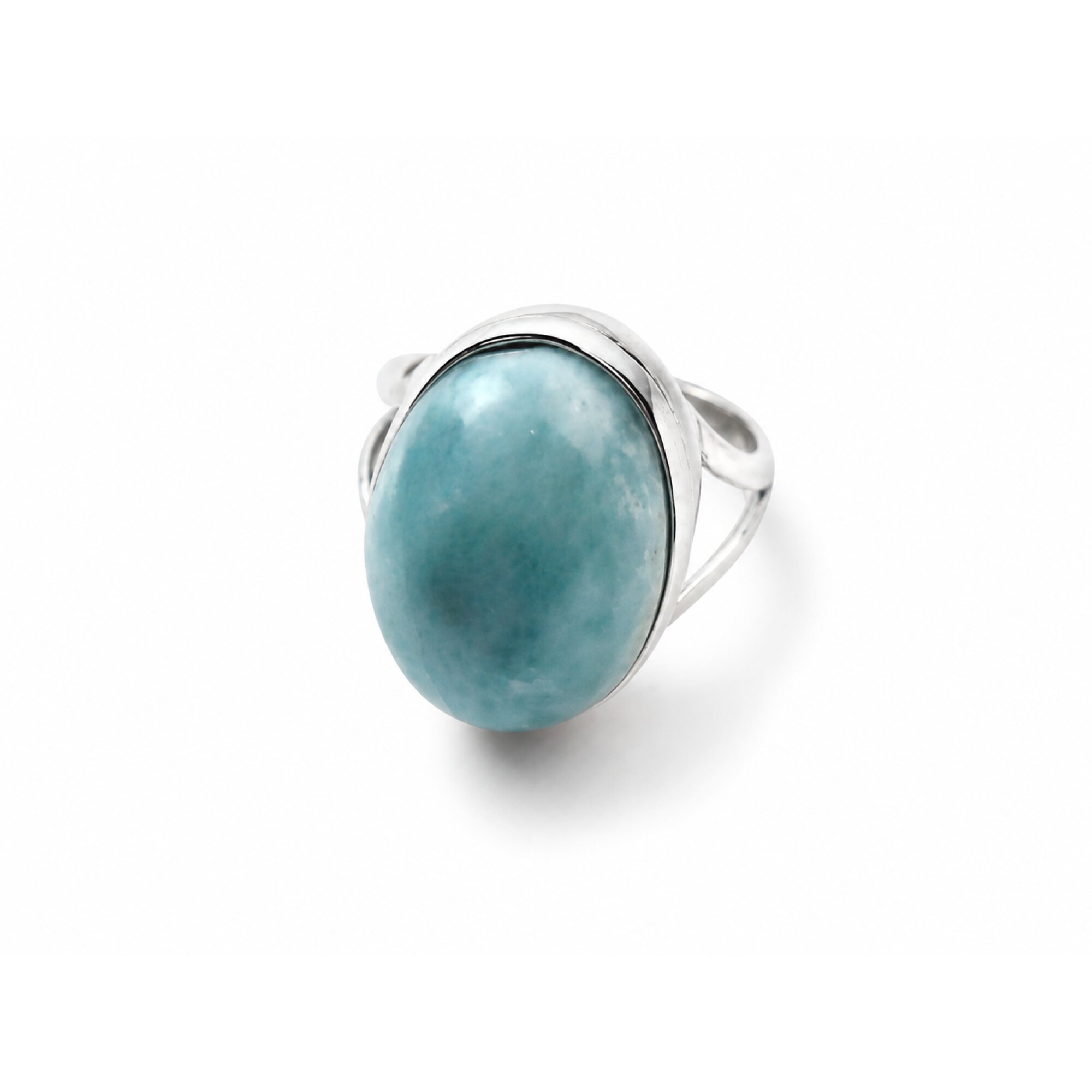 Artisan Made Sea Blue Larimar 925 Sterling Silver Ring #7.5 – photo 3