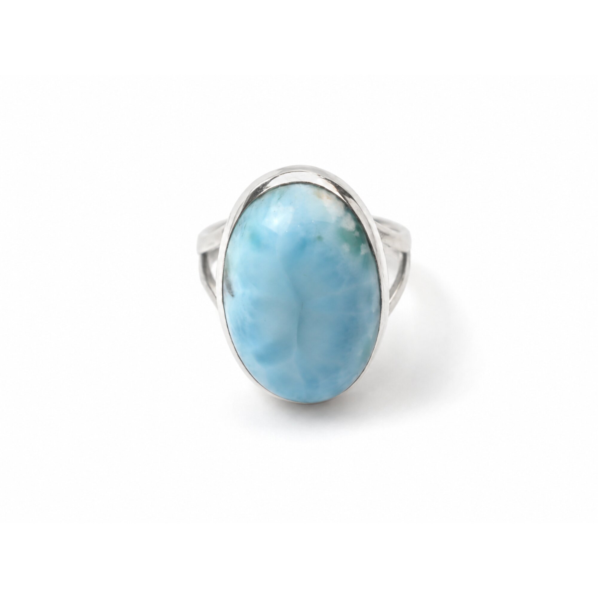 Traditional Craftsmanship Sky Blue Larimar 925 Sterling Silver Ring #8.5 – photo 4