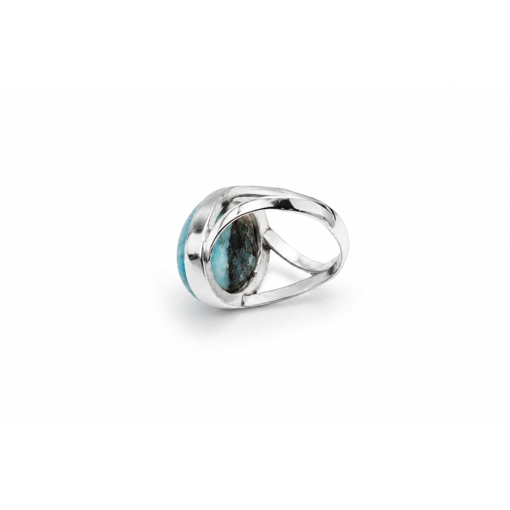 Artisan Made Sky Blue Larimar 925 Sterling Silver Ring #5.5 – photo 3