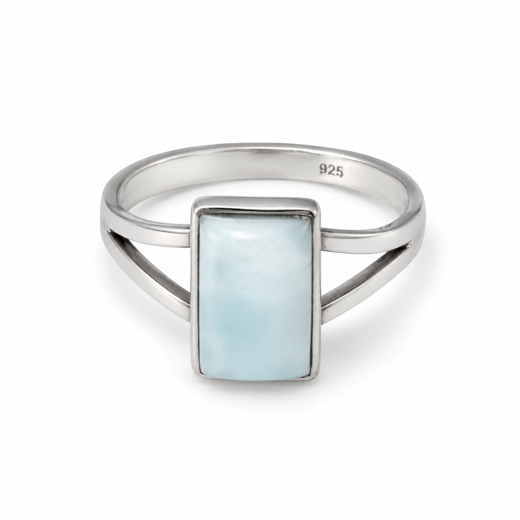 Artisan Crafted Light Blue Larimar 925 Sterling Silver Ring #6.5 – photo 3
