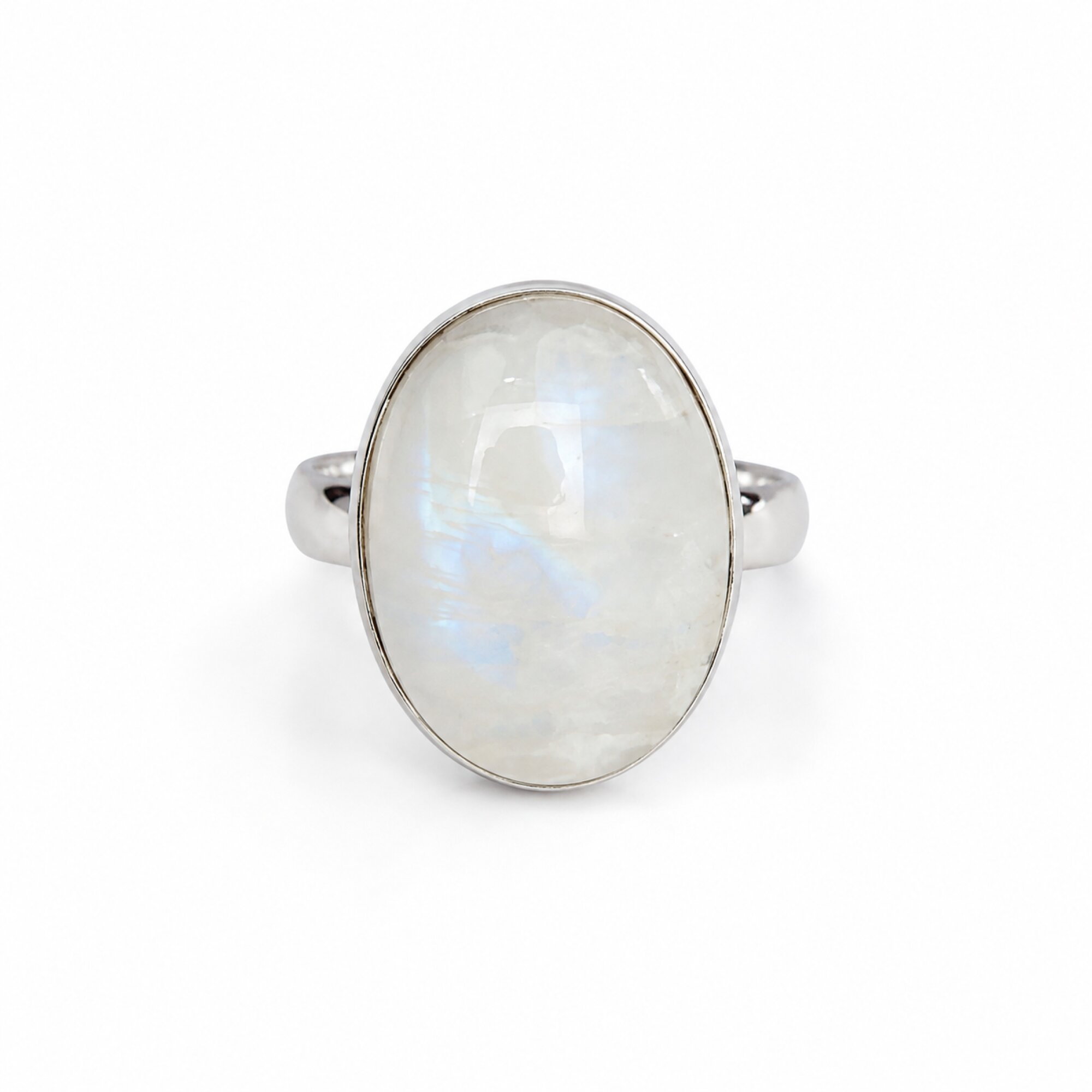 Artisan Crafted Purple White Moonstone 925 Sterling Silver Ring #9