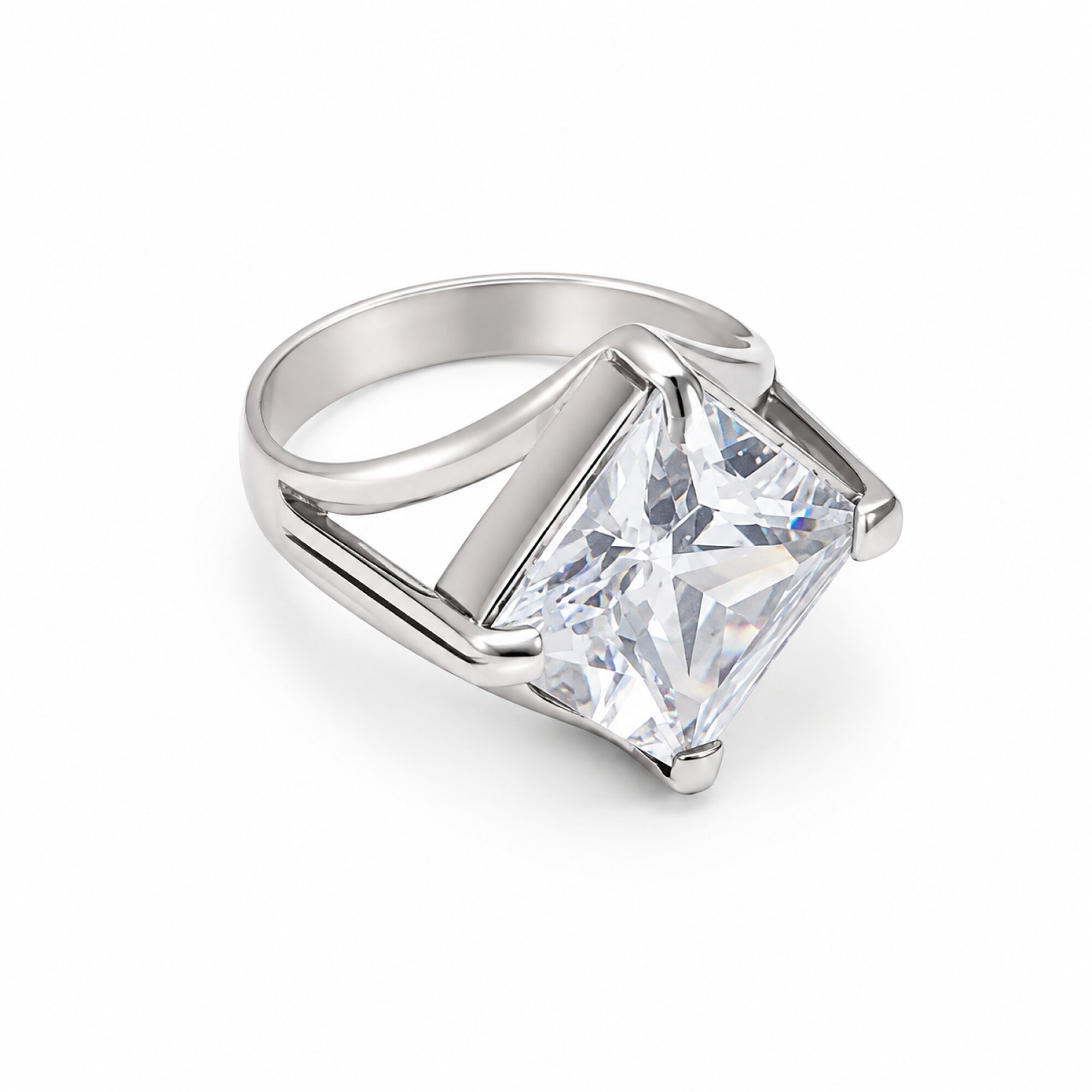 Exceptional Clear White Cubic Zirconia 925 Sterling Silver Ring #6 – photo 3