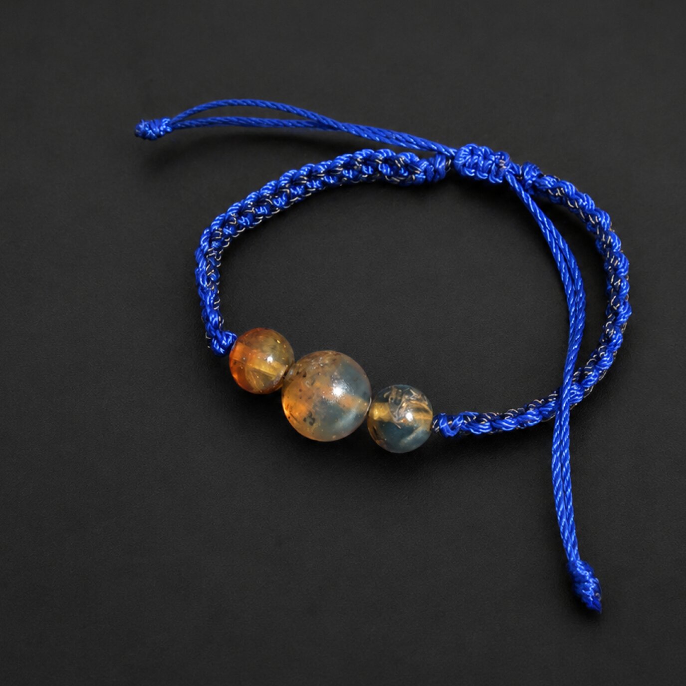 Artisan Clear Deep Blue Dominican Amber Bracelet 28mm – photo 6