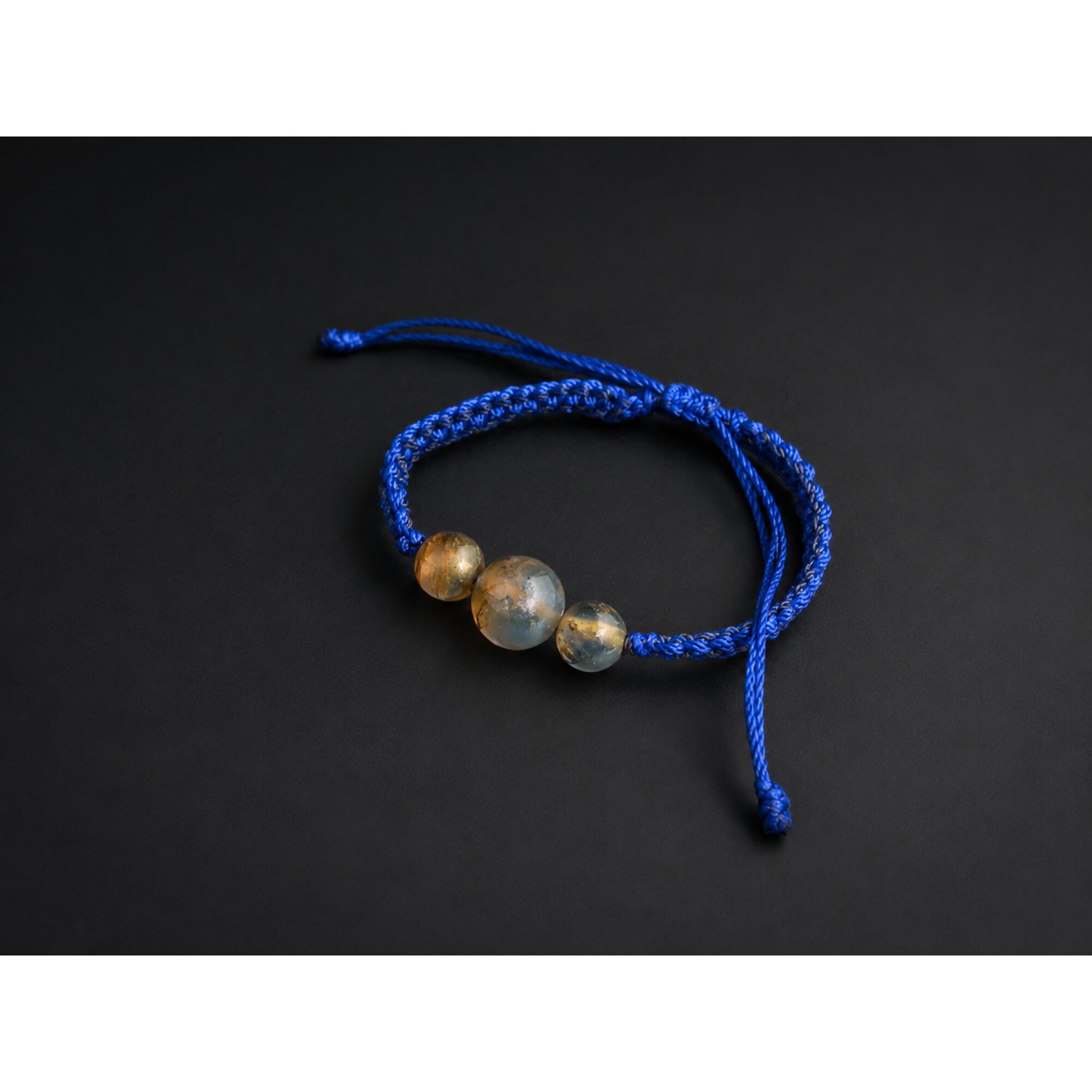 Artisan Clear Deep Blue Dominican Amber Bracelet 28mm – photo 7