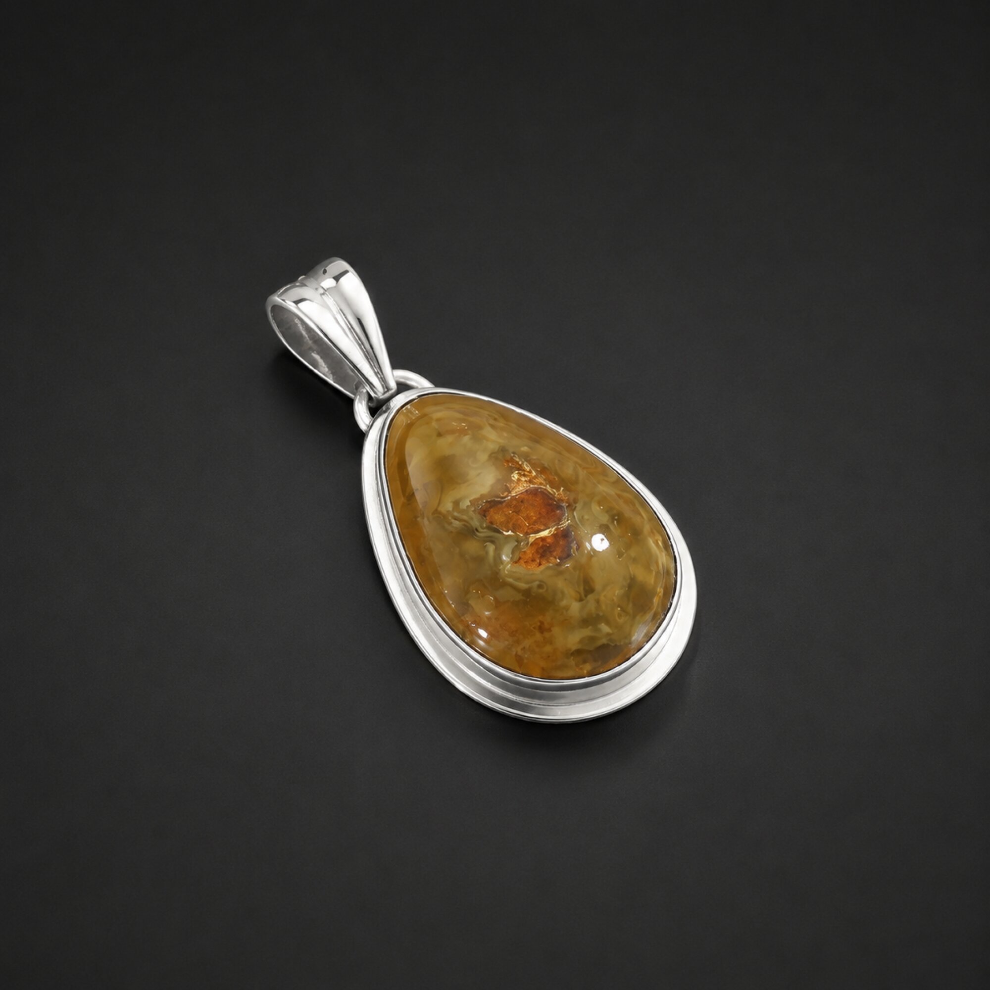 Expertly Crafted Translucent Butter Scotch Yellow Dominican Amber 925 Sterling Silver – photo 3