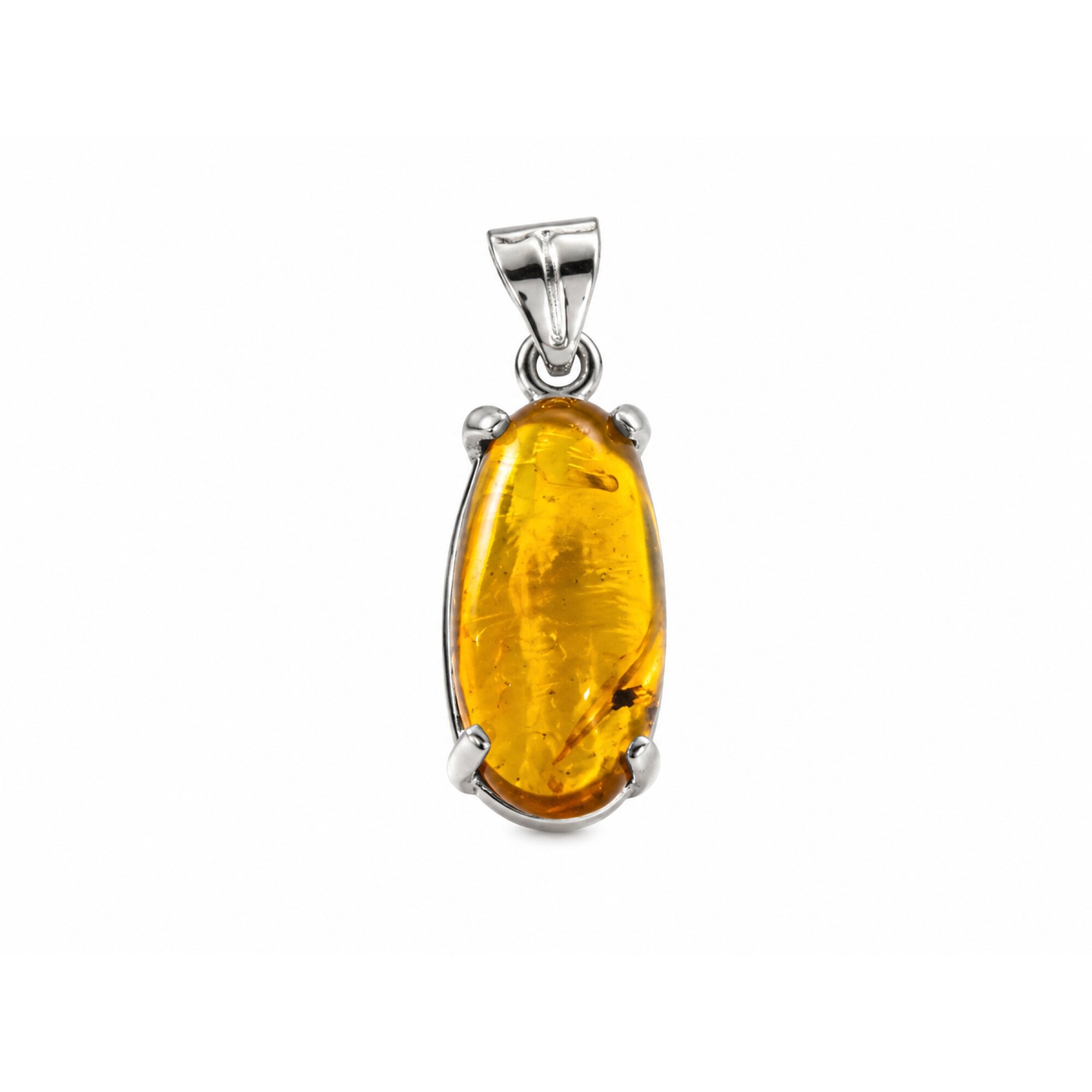 Handmade Clear Mosquito Dominican Amber 925 Sterling Silver Fossils 35mm 3.1g – photo 3