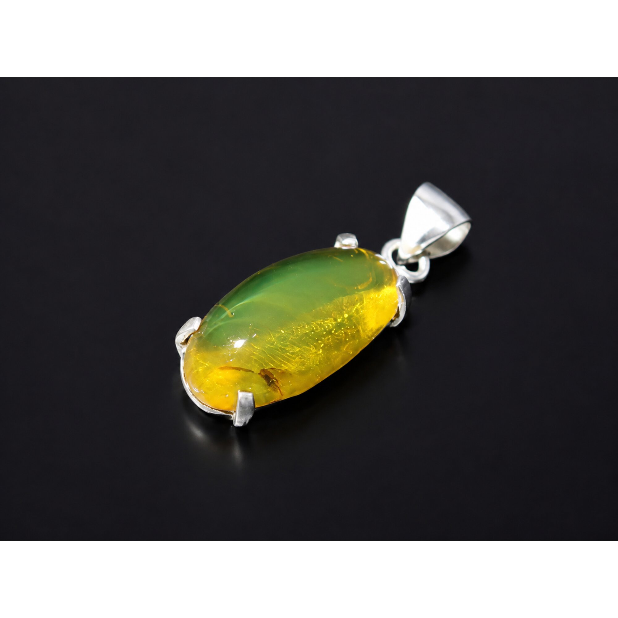 Handmade Clear Mosquito Dominican Amber 925 Sterling Silver Fossils 35mm 3.1g – photo 6