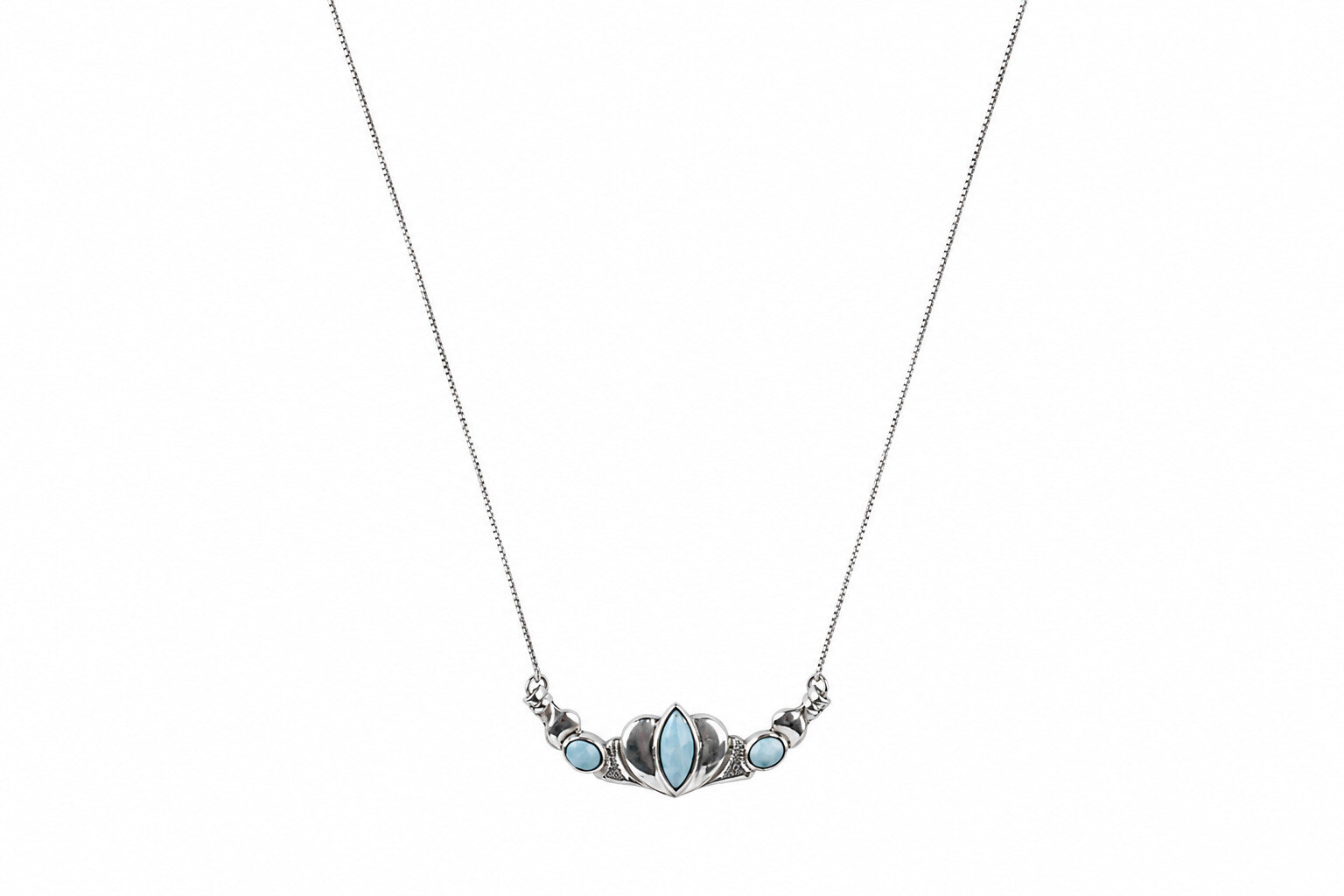 Genuine Dominican Blue Larimar 925 Sterling Silver Necklace 24 inch – photo 4