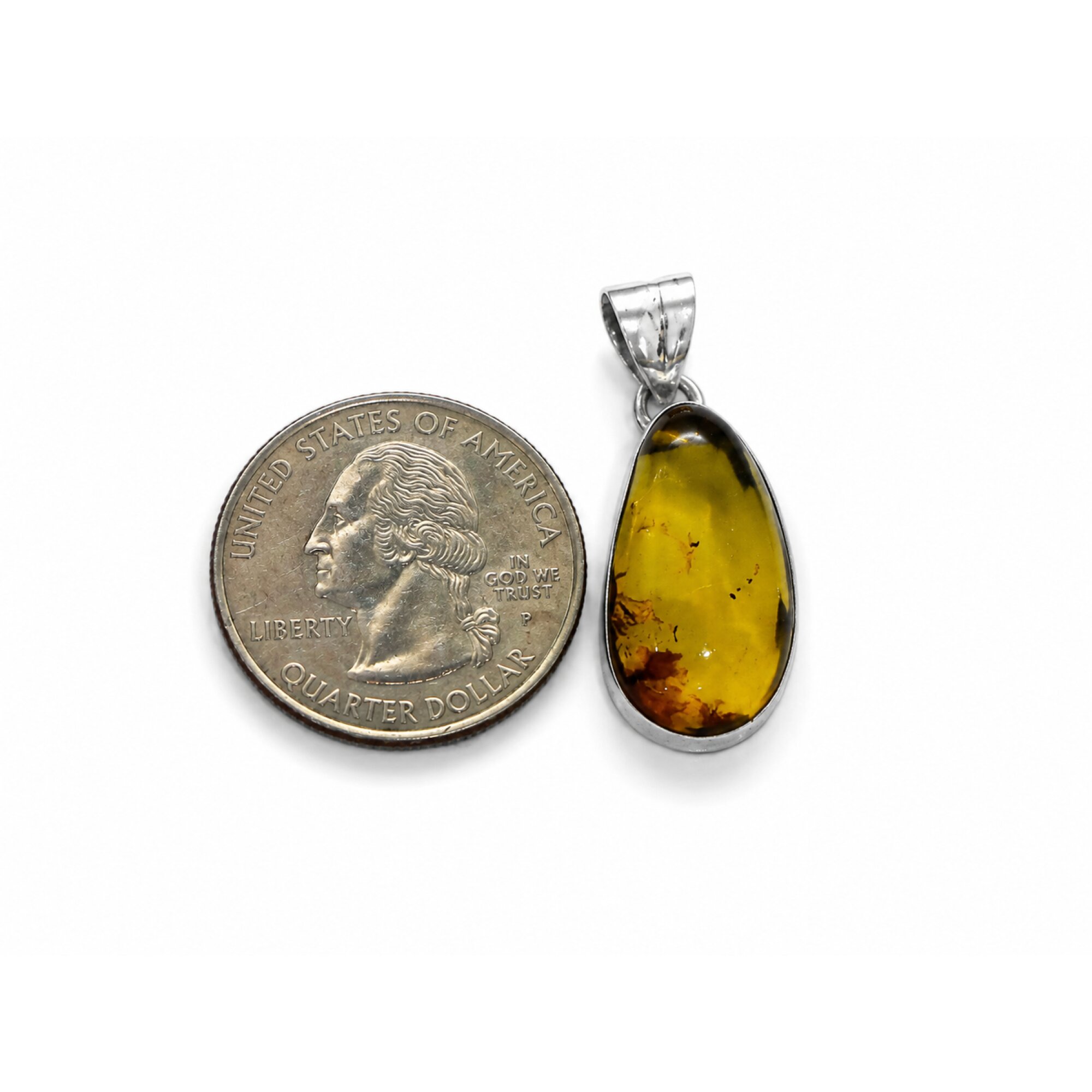 Handcrafted Excellence Clear Sky Blue 925 Sterling Silver Dominican Amber Pendant – photo 5