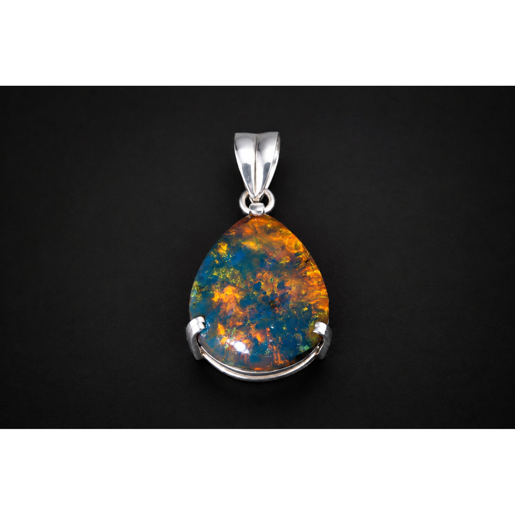 Naturally Beautiful Clear Blue 925 Sterling Silver Dominican Amber Pendant – photo 2