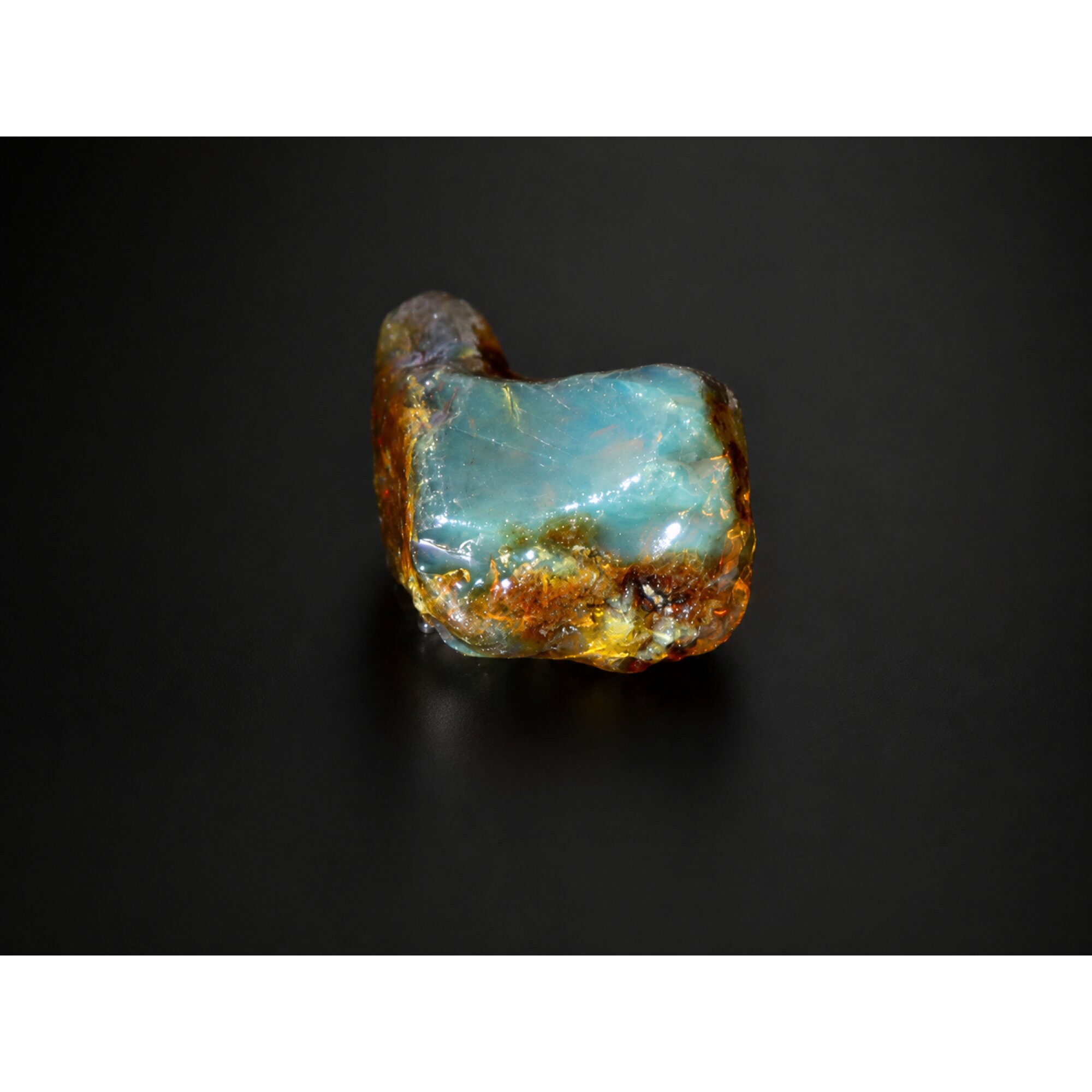 Clear sea blue Natural Dominican Amber rough Specimen 30 mm – photo 7