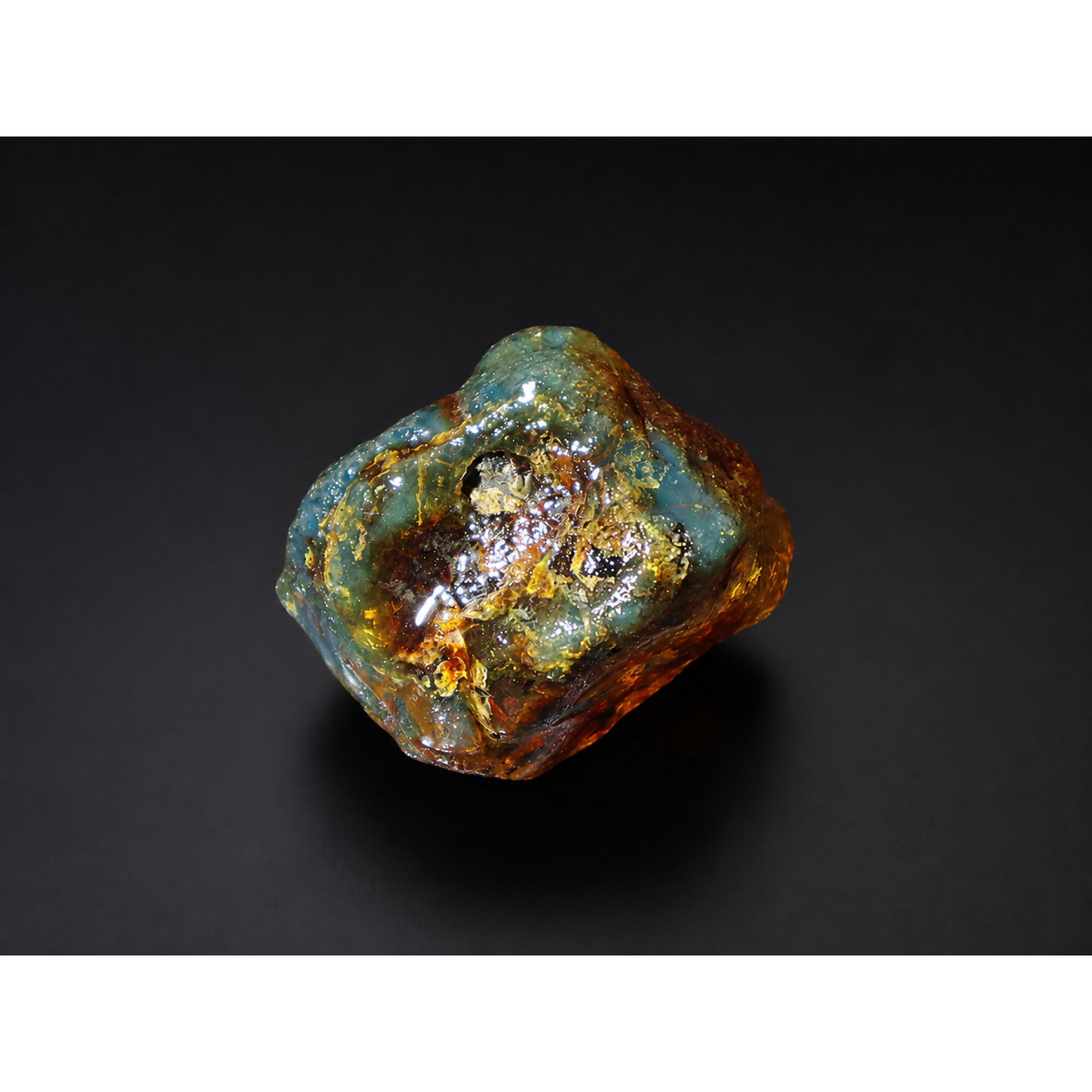 Clear sea blue Natural Dominican Amber rough Specimen 30 mm – photo 8