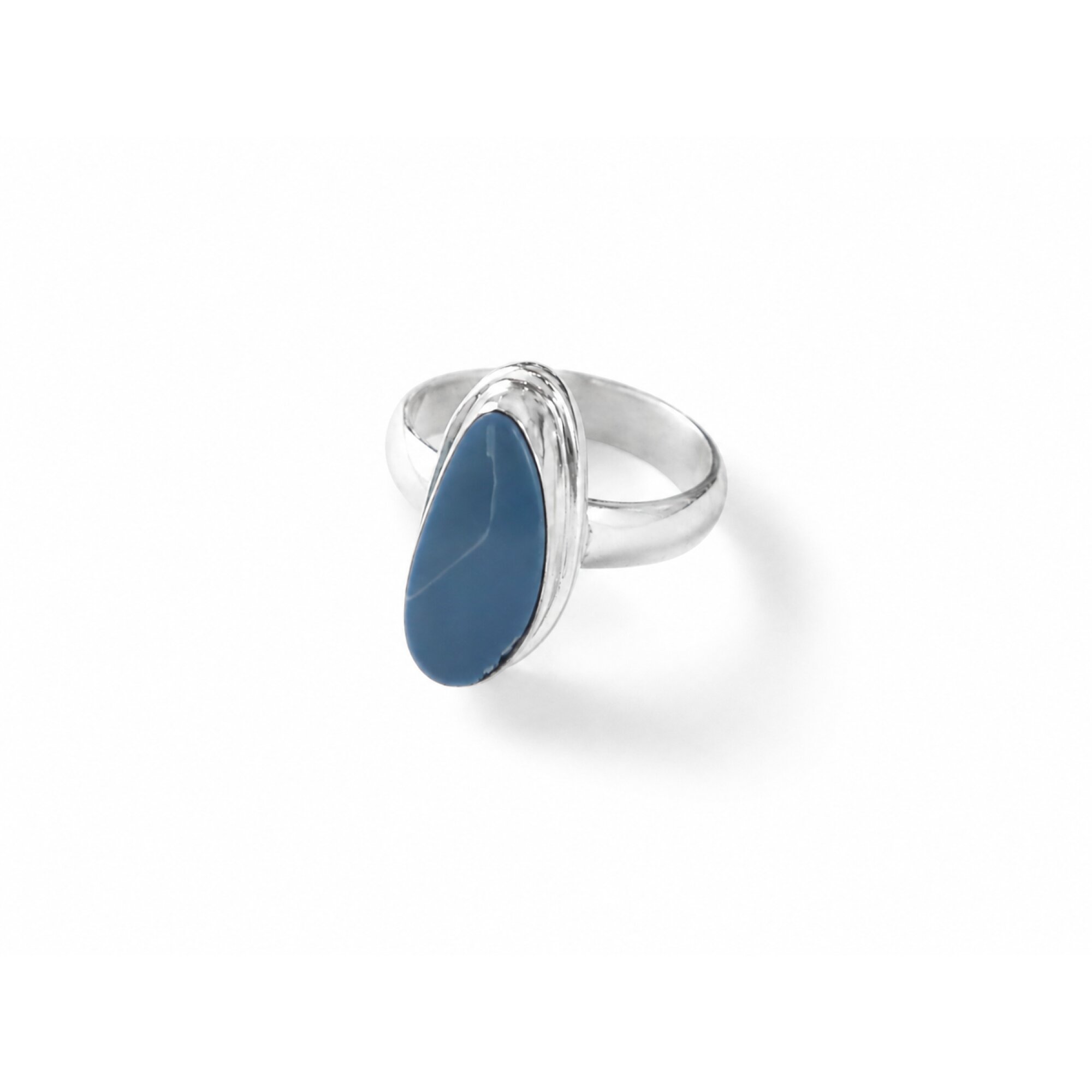 light blue Chalcedony freeform 925 Sterling Silver Ring Size 8.25 – photo 3