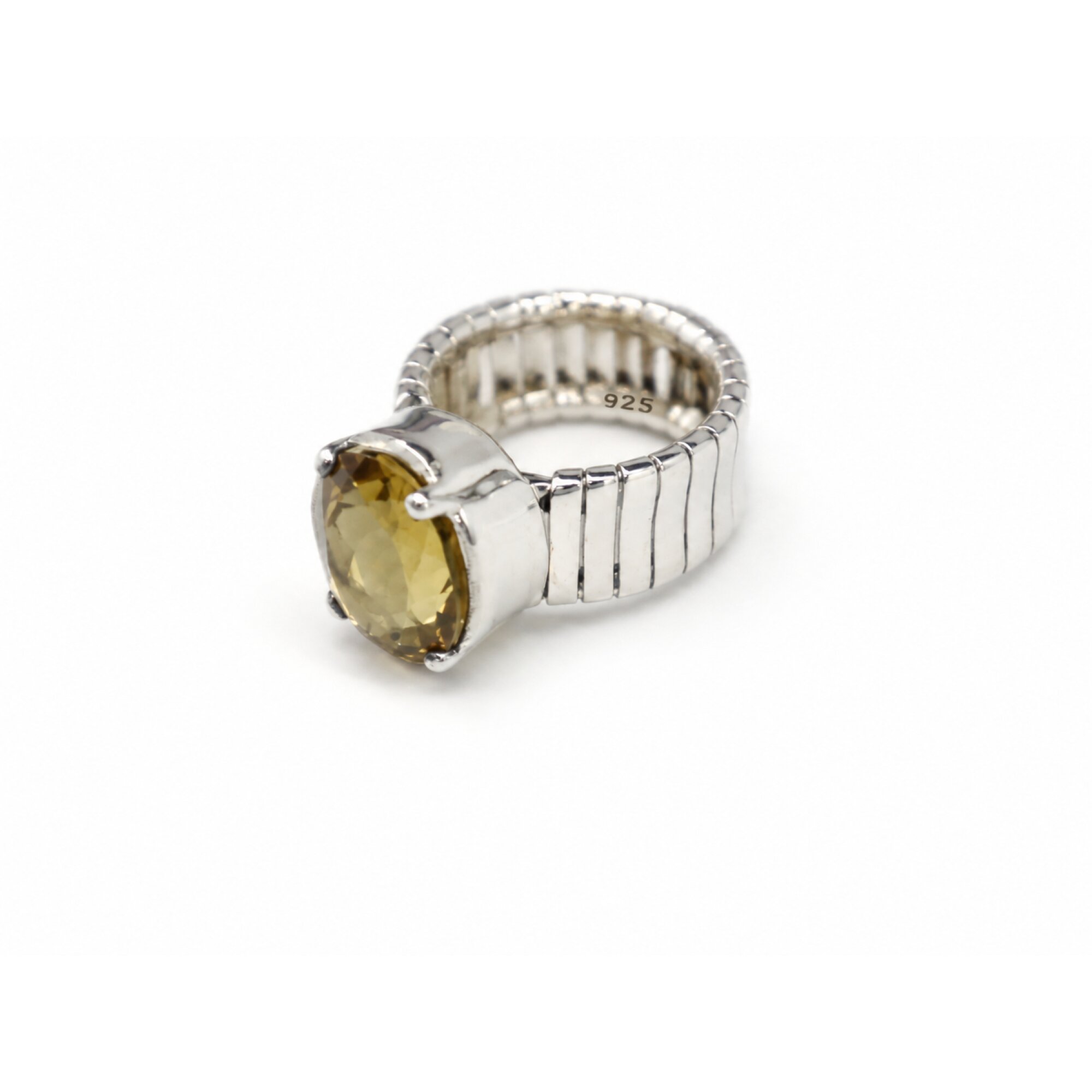Clear light Brown Natural Madeira Citrine oval 925 Sterling Ring Size 5.50 – photo 2