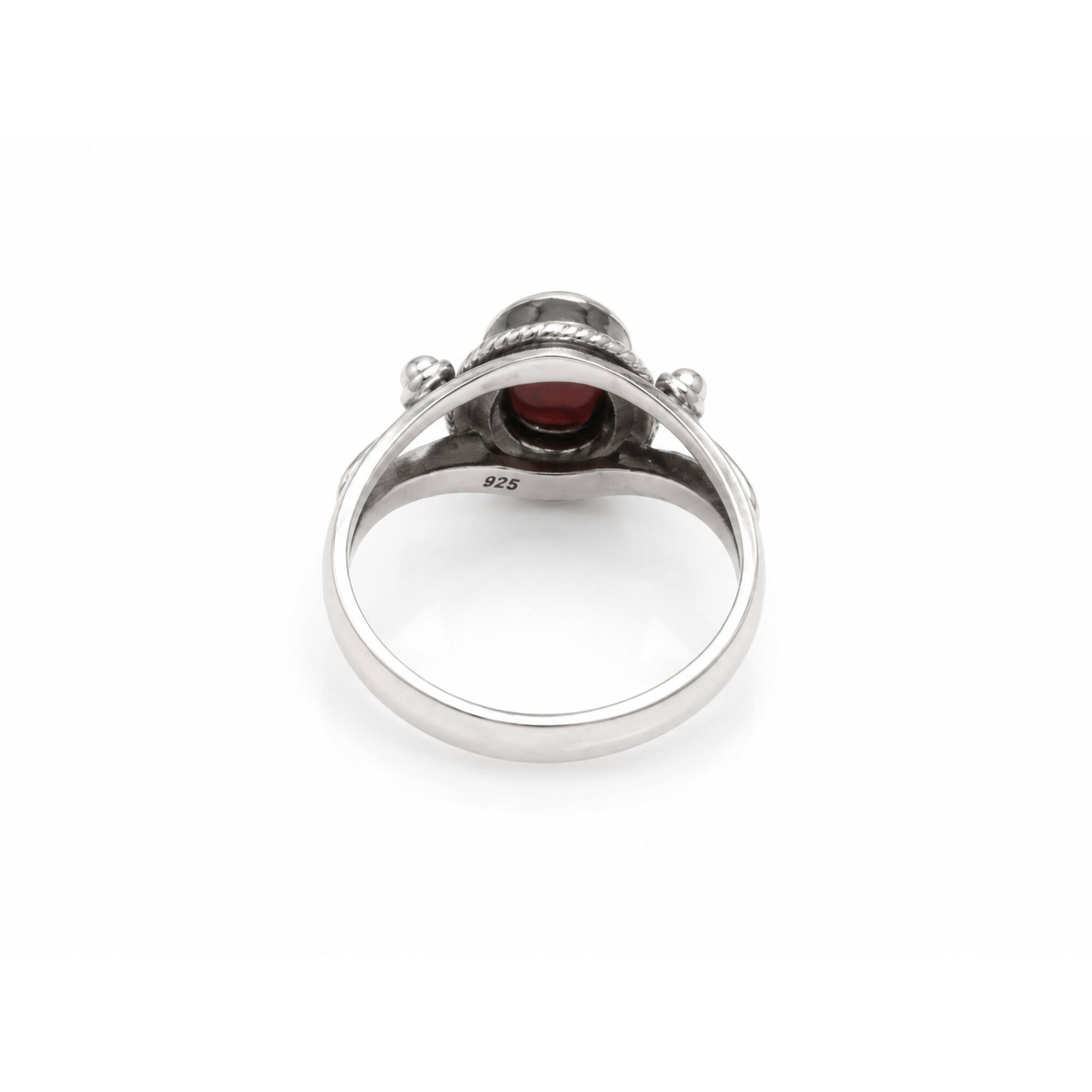 Clear deep red Garnet oval 925 Sterling Silver Ring Size 6.75 – photo 4