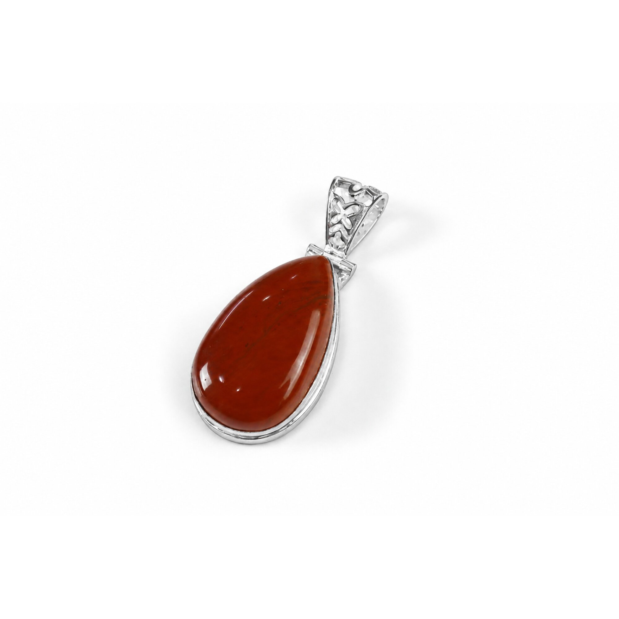 red Carnelian teardrop 925 Sterling Silver Pendant 49 mm – photo 5
