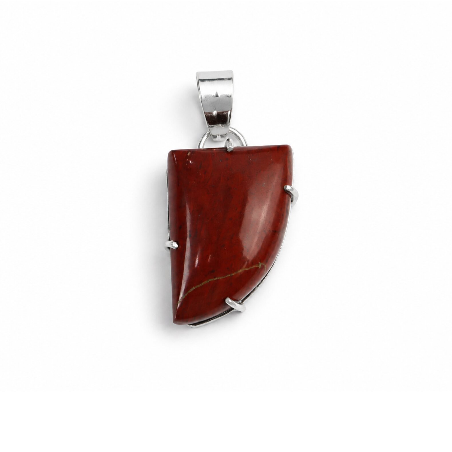 vine red Jasper 1/4 circle 925 Sterling Silver Pendant 45 mm – photo 7